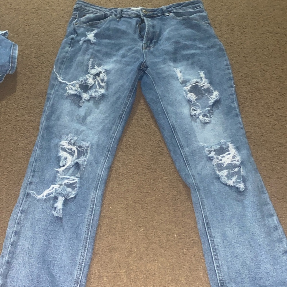 Almost famous,dark blue,style ripped jeans